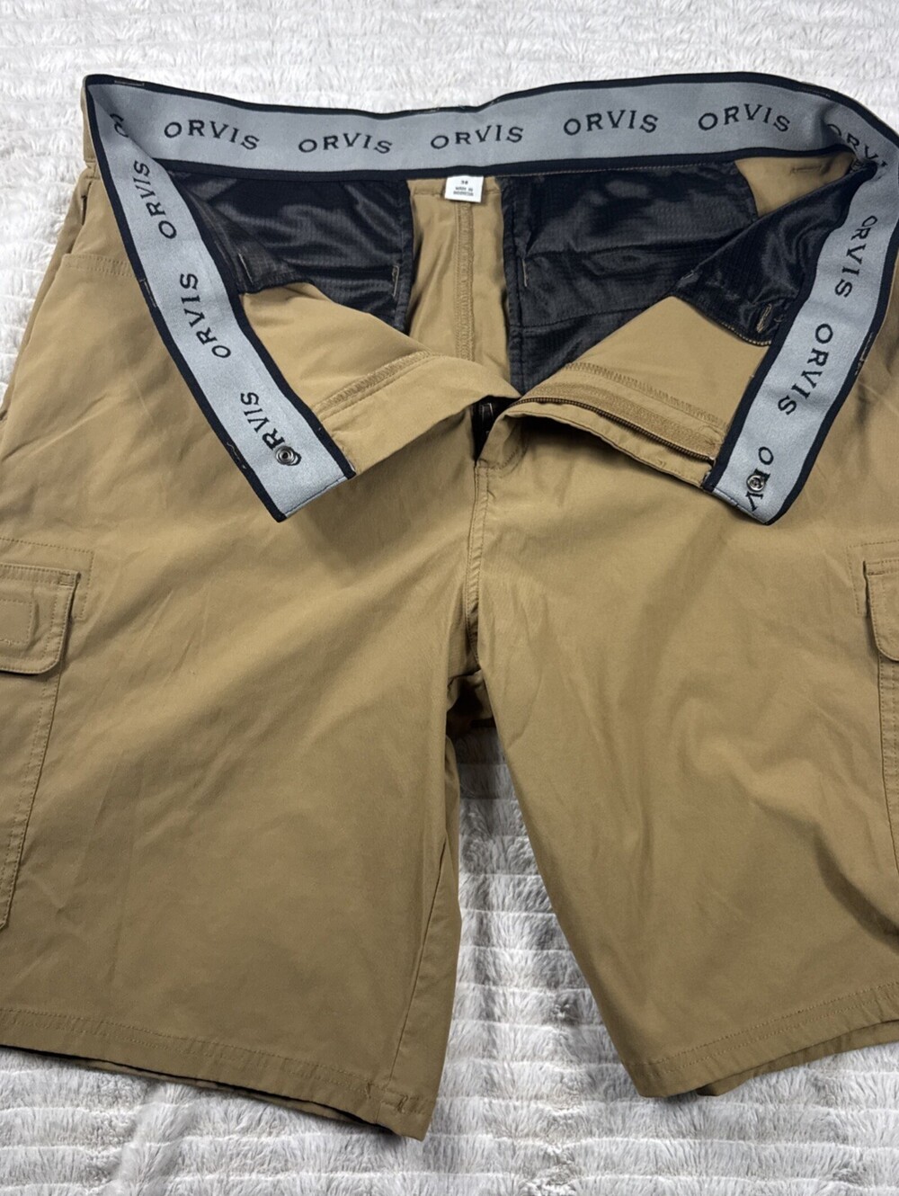 Orvis Shorts Mens 38x9” Tan Performance Quick Dry Hiking Outdoor Utility Pockets